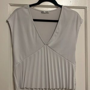 Zara Deep V Pleated Top OBO